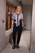 Ora Stone Printed Dress in Grey and Black with Pocket ORS25116